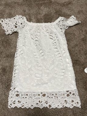 White Lace Off-Shoulder Women’s Dress